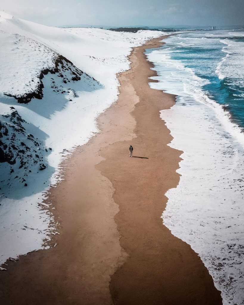Have you ever walked through sand while looking at snow? 
This snowy view is fro...