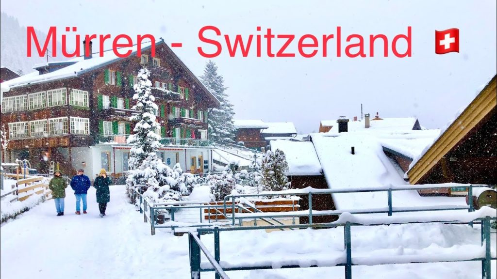 Mürren – Switzerland 🇨🇭| Relaxing Snowfall in a Swiss Village ❄️| Walking Tour 🥶 Mürren - Switzerland 🇨🇭| Relaxing Snowfall in a Swiss Village ❄️| Walking Tour 🥶