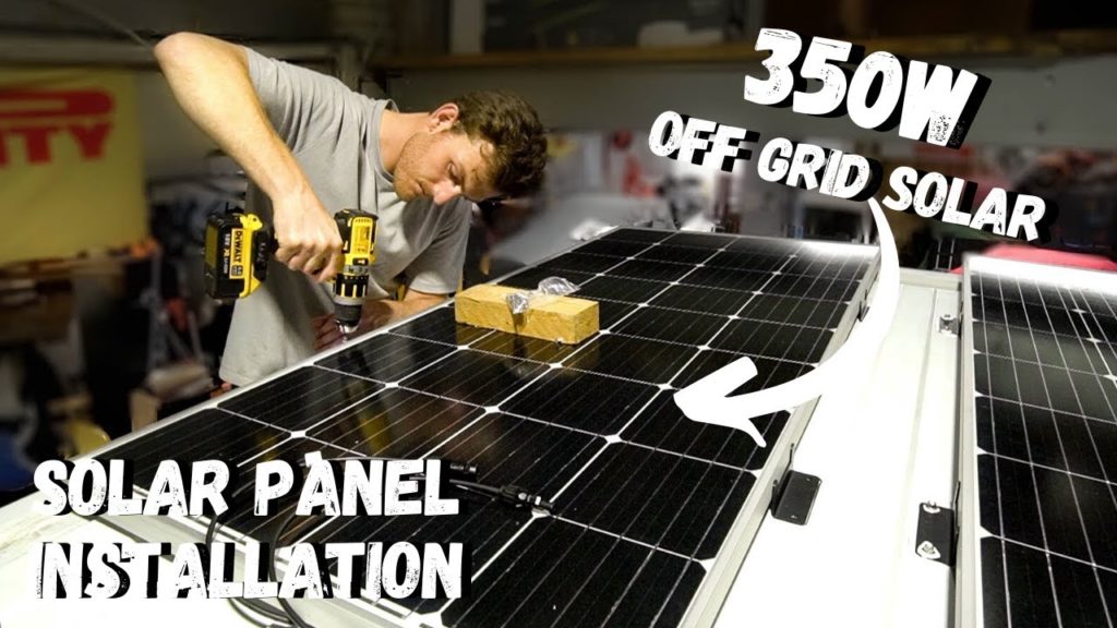 350 WATT OFF GRID SOLAR POWER | Solar Panel Installation Kit - No Experience Van Build Ep.9