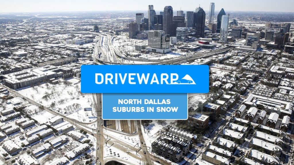 Driving Dallas Texas in the Snow 4K