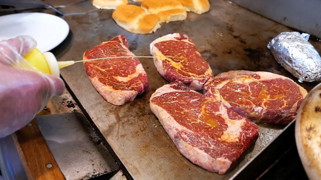 American Food - PORK TENDERLOIN SANDWICHES, HAM STEAKS, AND RIBEYE STEAKS Kalmes Iowa