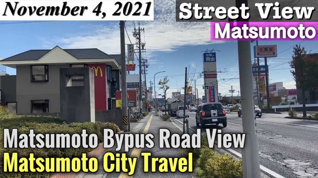 Matsumoto Bypus Road View in Matsumoto City Travel, Nagano Japan Vlog ASMR [Street View]
