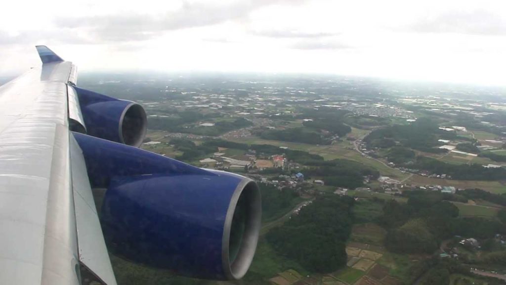 Bangkok (BKK) - Tokyo, Narita (NRT) United Airlines #838 Landing with Channel 9