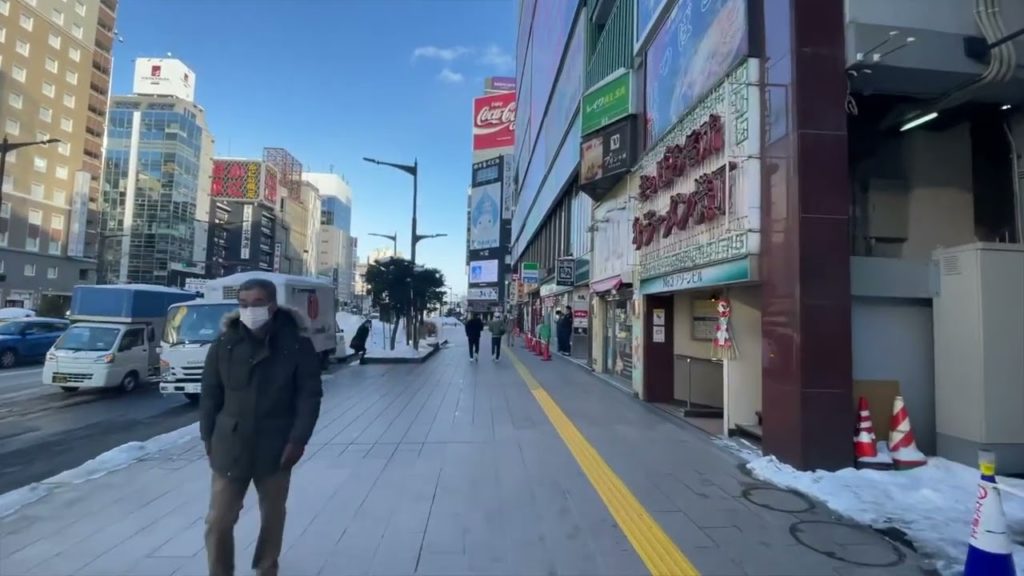 [4K Walk] Sapporo daytime winter tour in Hokkaido, Japan