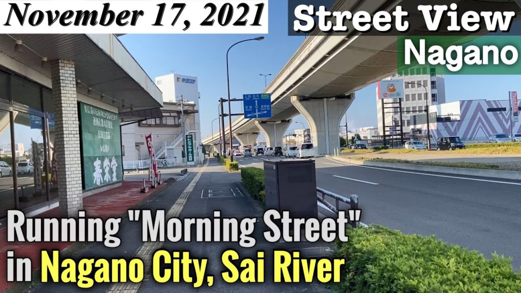 Running Morning Street in Nagano City : Go to Sai River, Nagano Japan Vlog ASMR [Street View]