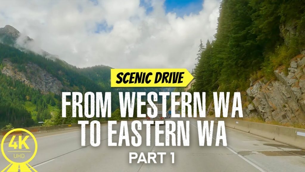 5К Scenic Drive - 3 HRS Cycling Scenery for Fat Burning Indoor Cycling - Going along I-90 - Part 1