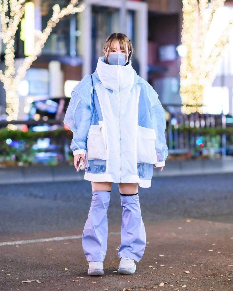 Japanese graphic designer Nene (@nerunerunenene) on the street in Harajuku weari...