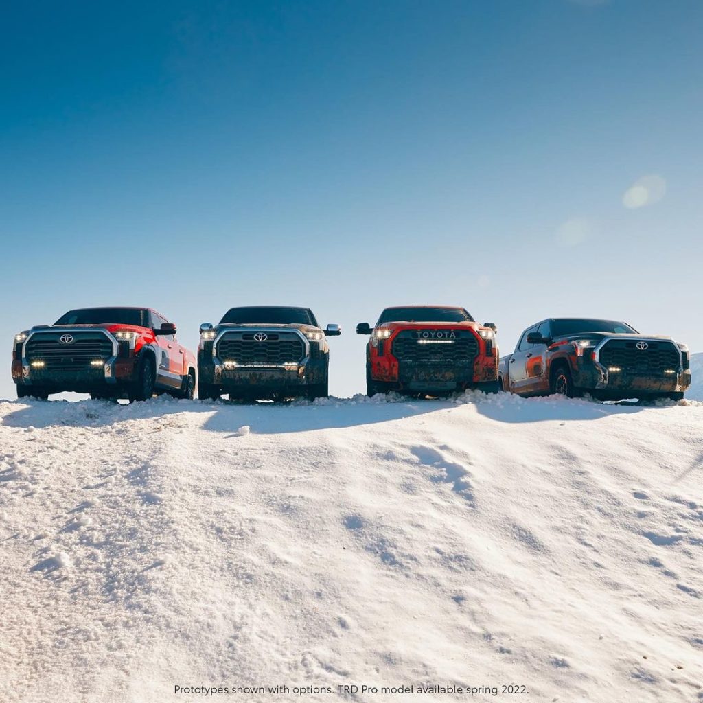 No rest for the competition. The all-new 2022 #Tundra. #LetsGoPlaces...