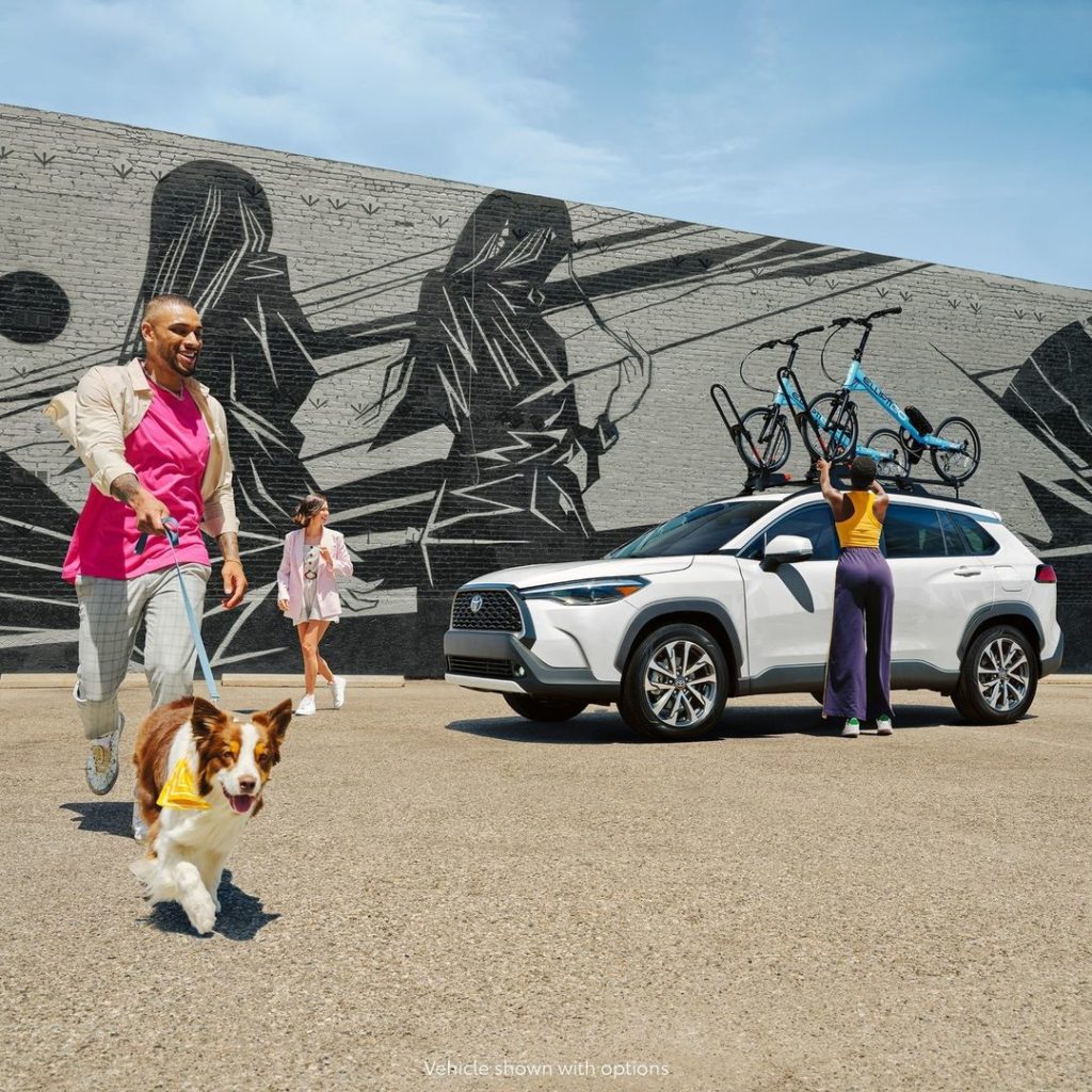 Puppies, bikes, and friends... oh my! The first-ever 2022 #CorollaCross is capab...