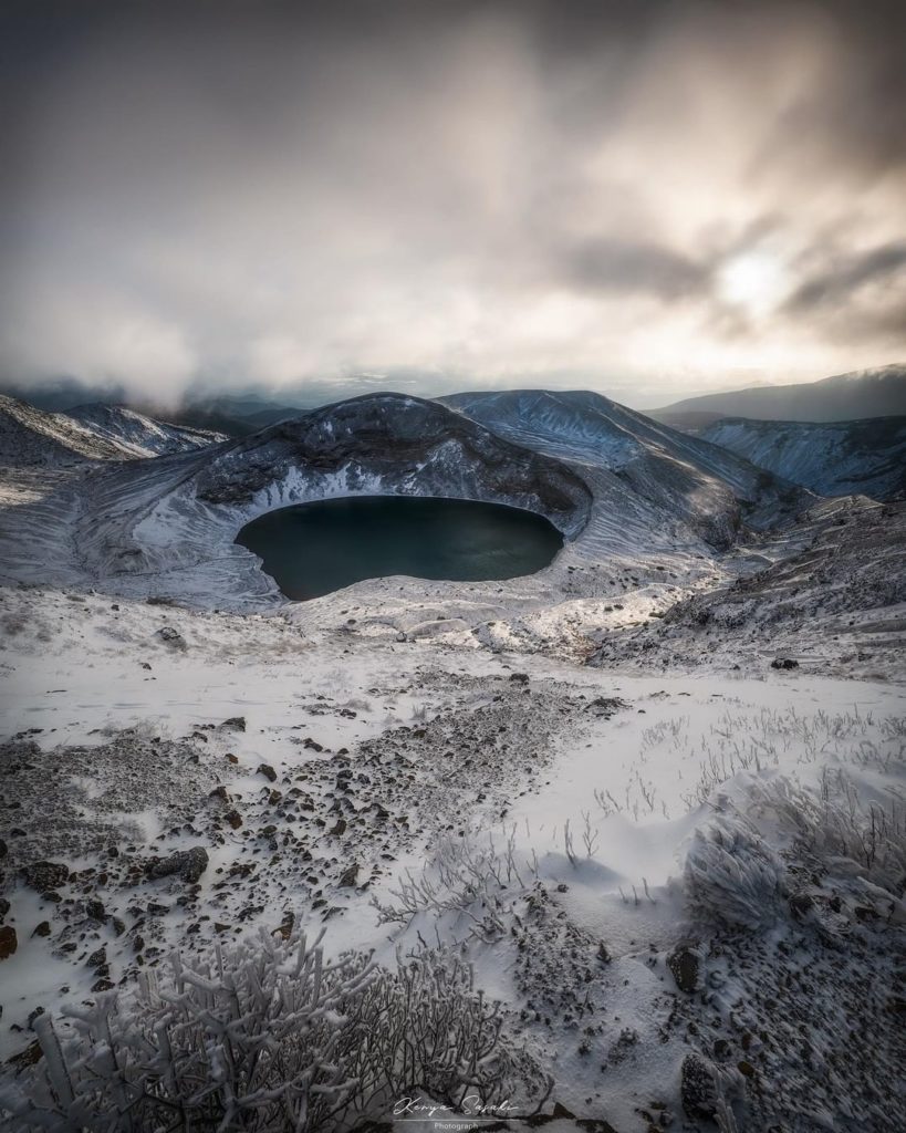 Have you ever seen a landscape change colors? 
The Okama Crater in Miyagi Prefec...