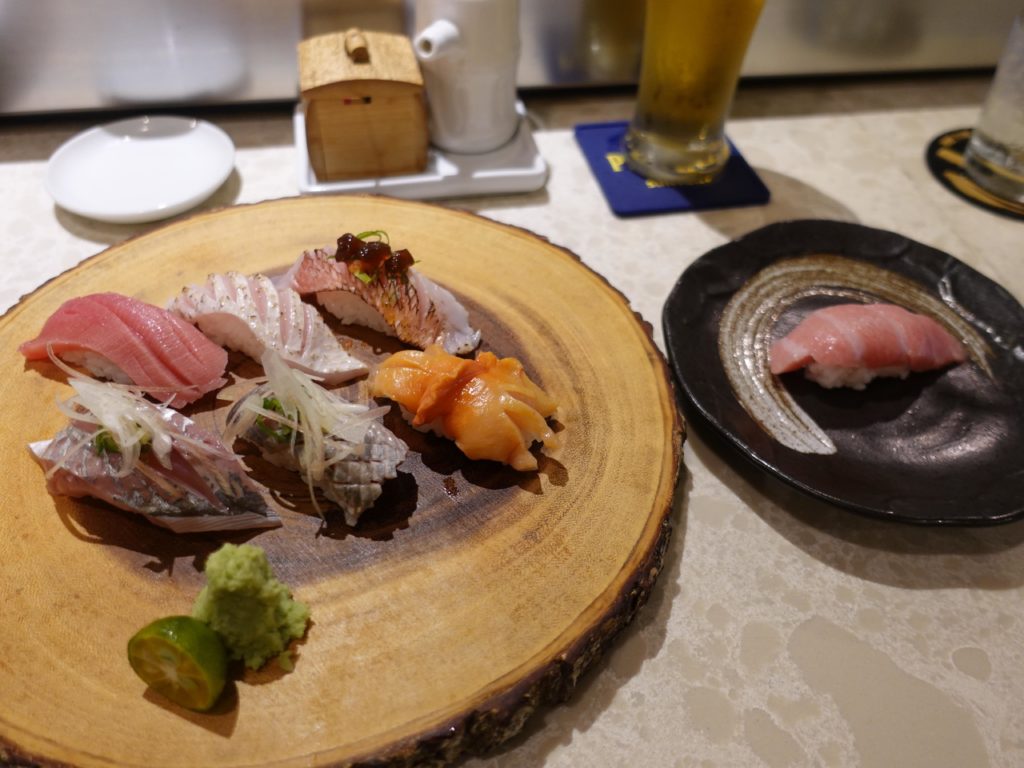 Various nigiri. Bozu Japanese Restaurant, Honolulu.