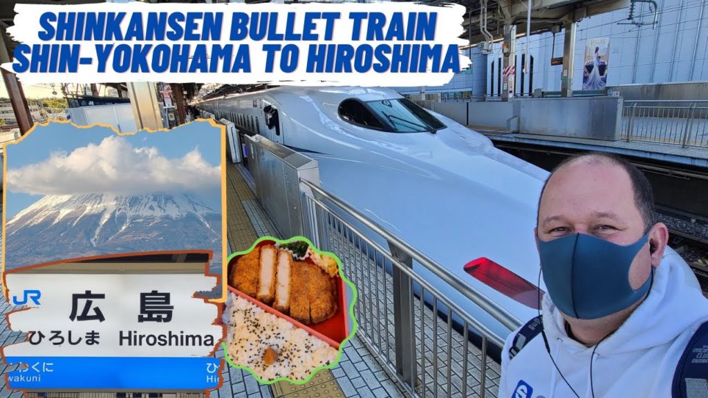 SHINKANSEN BULLET TRAIN FROM SHIN YOKOHAMA TO HIROSHIMA JAPAN ON A BEAUTIFUL DAY