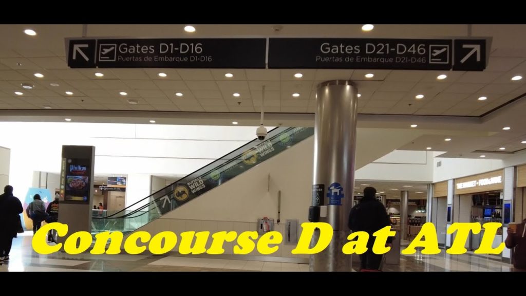 Walkthrough of narrow Concourse D – Atlanta Airport (ATL)