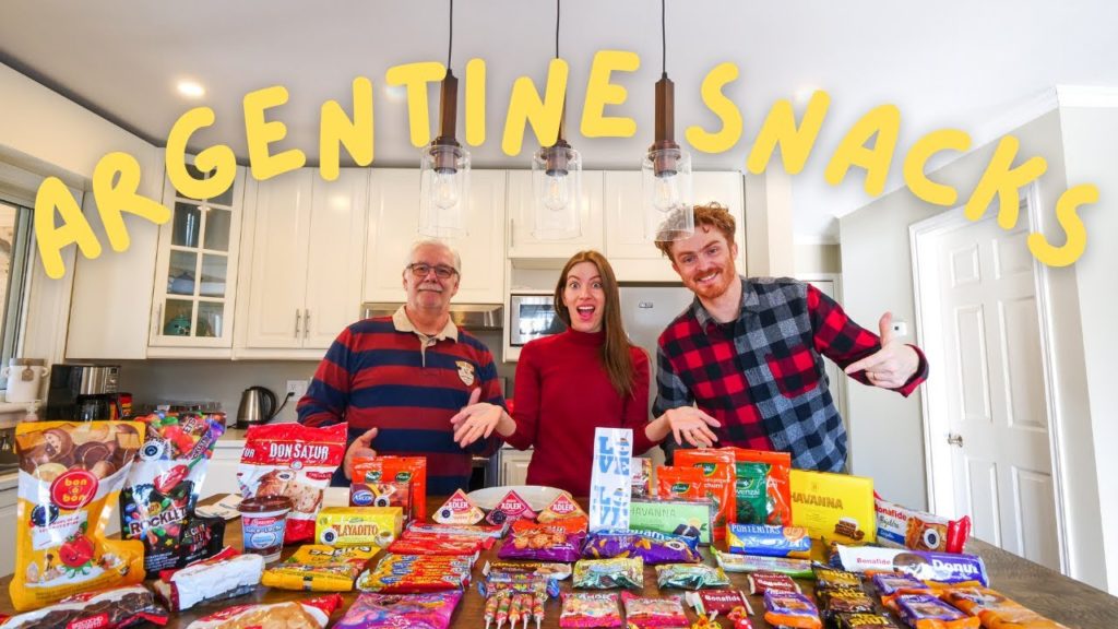 We Tried ARGENTINE SNACKS with my Argentine Father 😋🍫 | Argentine Treats Taste Test 🇦🇷