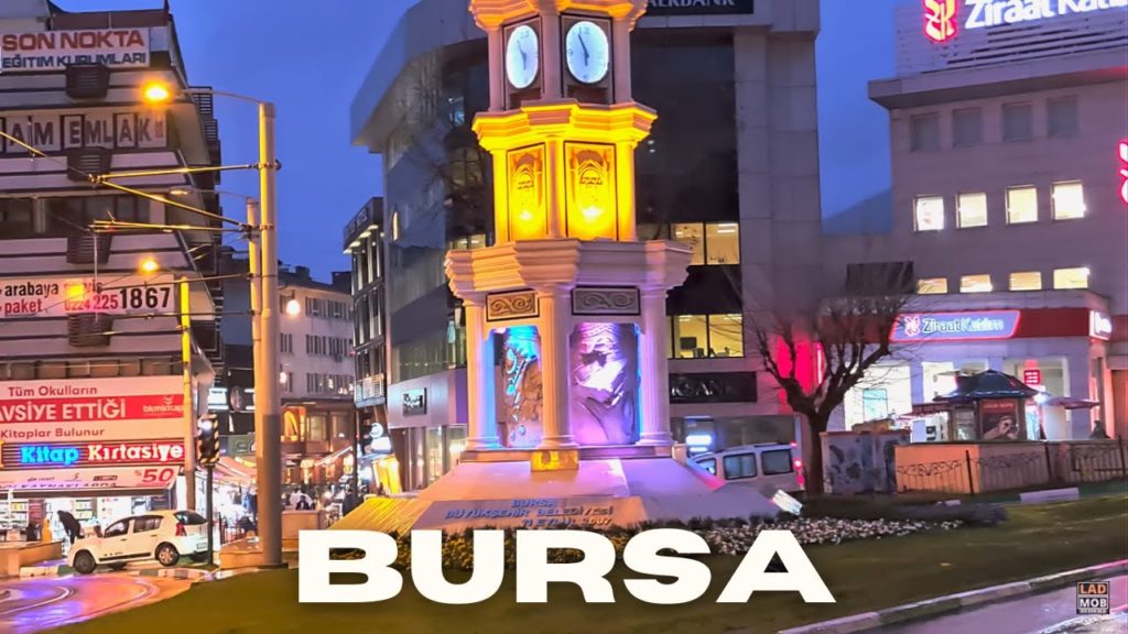 Bursa Turkey, Rainy Dusk walking city tour