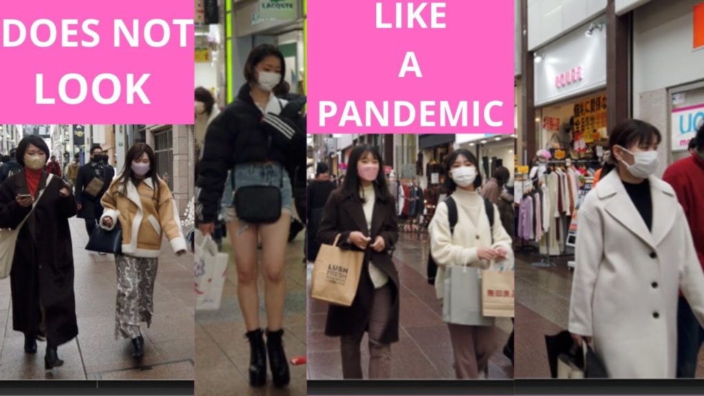 Walk from Kobe to Sannomiya Japan during COVID pandemic.