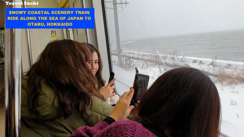 Beautiful Snowy Coastal Scenery along the Sea of Japan to Otaru, Hokkaido (Heavy Snow)