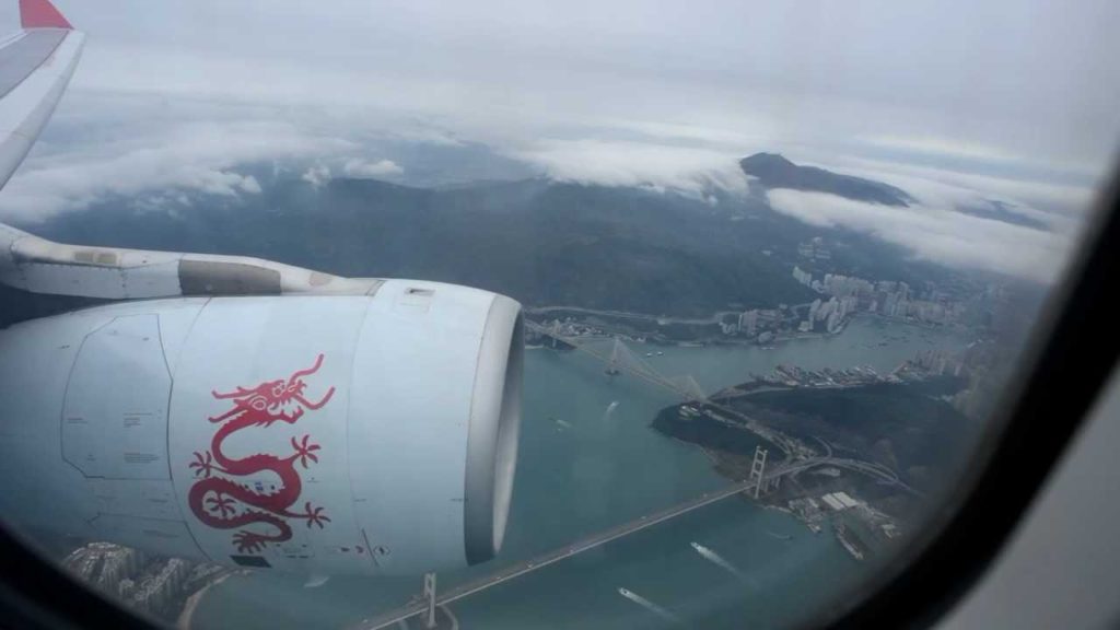Airbus A330 Dragonair B-HYQ takeoff at Hong Kong