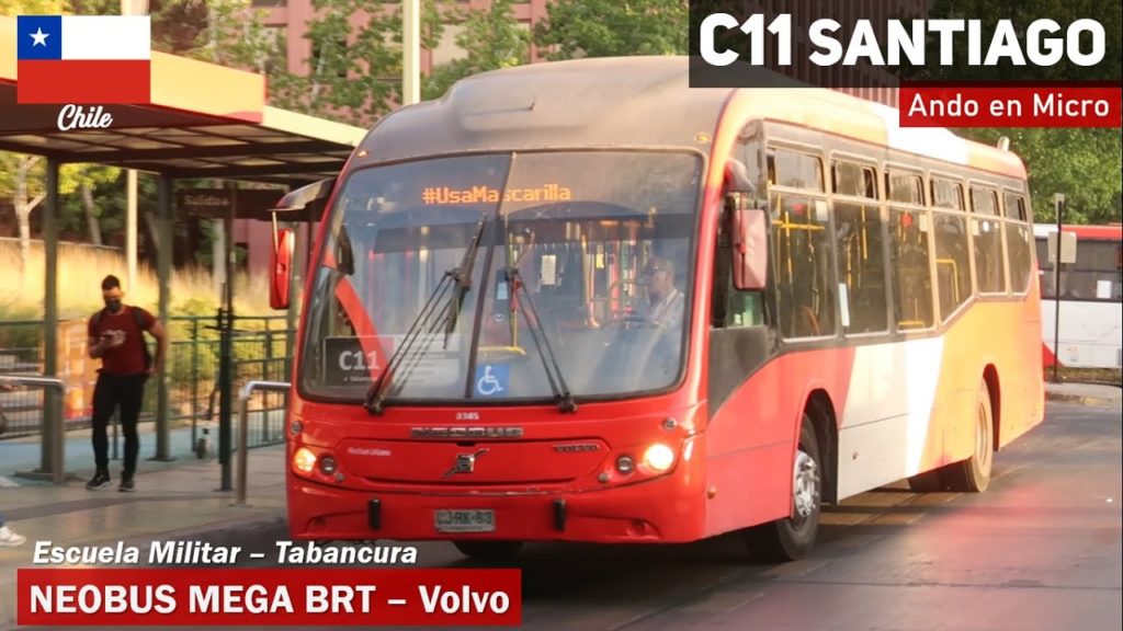 Viaje C11 Transantiago en bus Neobus Mega BRT Volvo CJRK47 | Ando en Micro