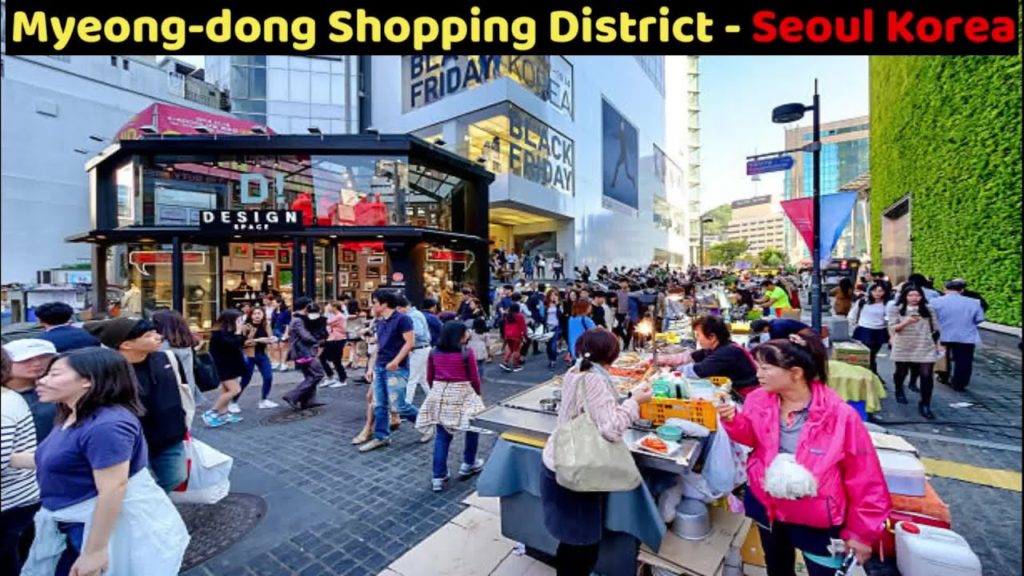 साउथ कोरिया का सबसे बड़ा शॉपिंग डिस्ट्रिक्ट || Myeongdong shopping || Myeongdong Street Food
