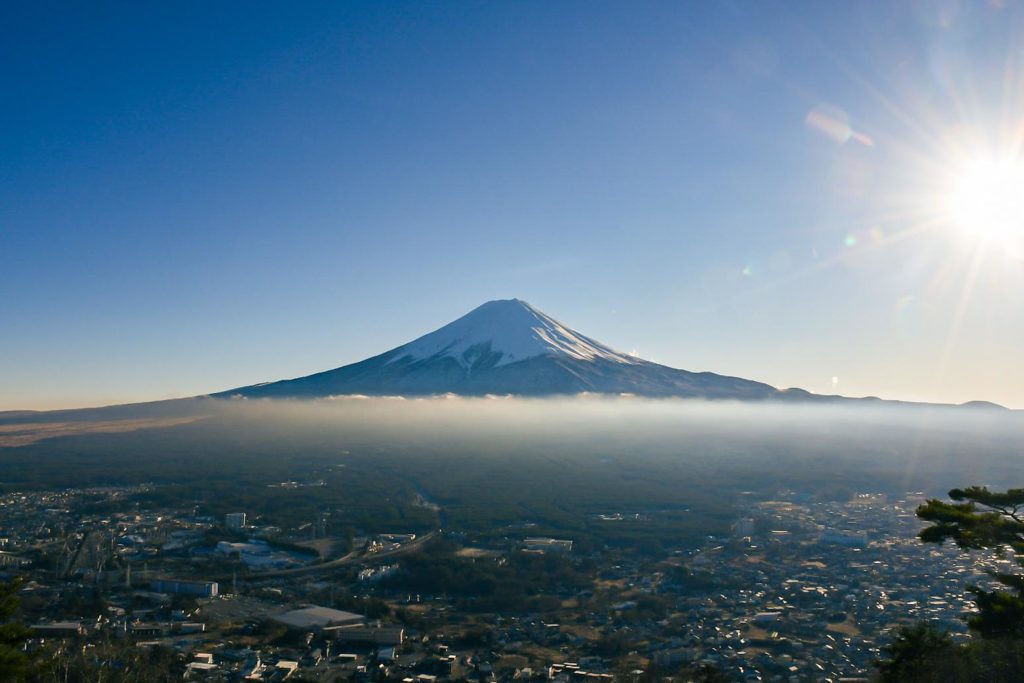 mt. fuji standing out