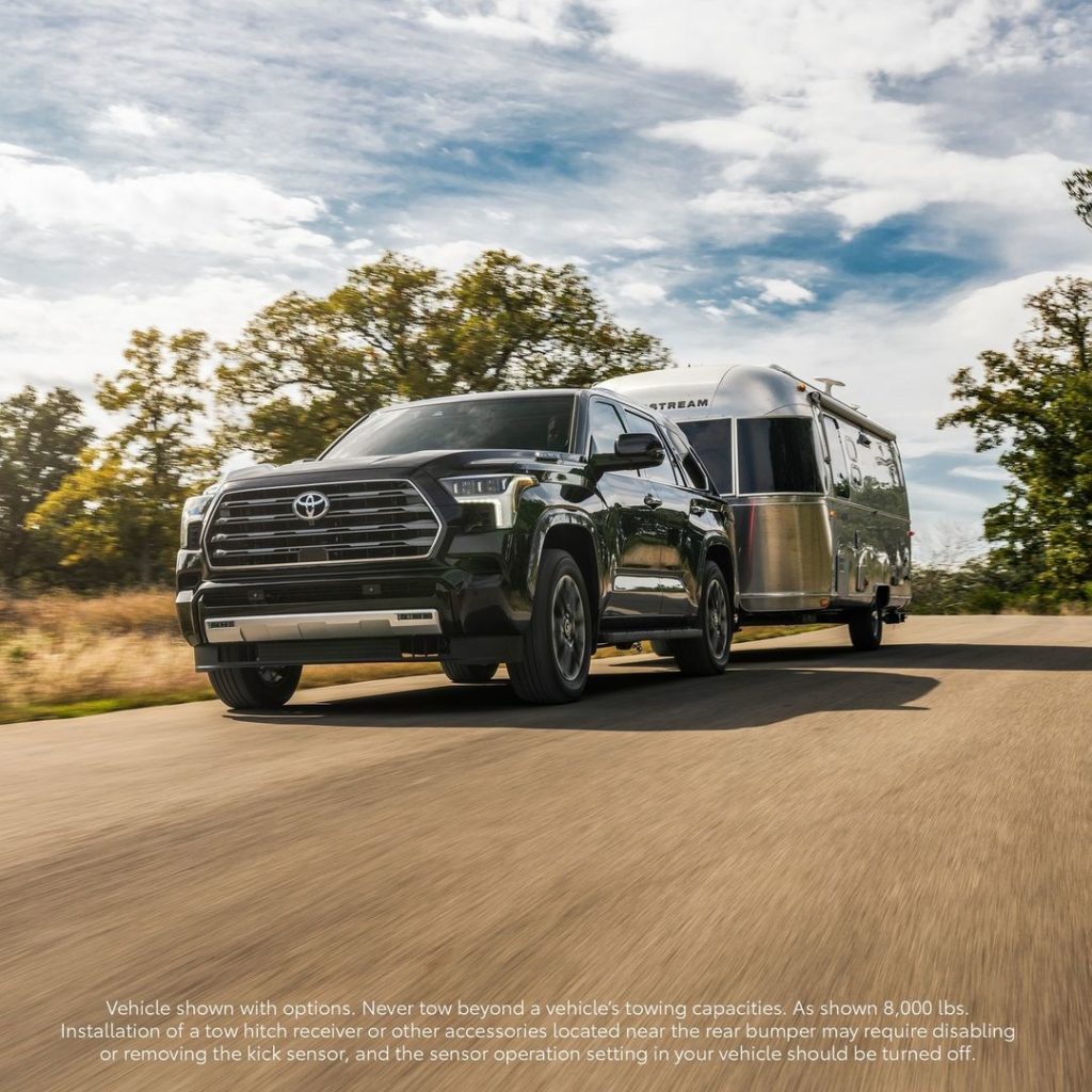 With a maximum towing capacity of up to 9,000 lbs, the all-new 2023 #Sequoia mak...