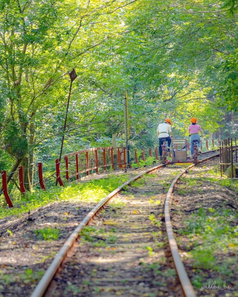 ‘Gattan GO’ features special mountain bikes fitted to abandoned railroad tracks ...