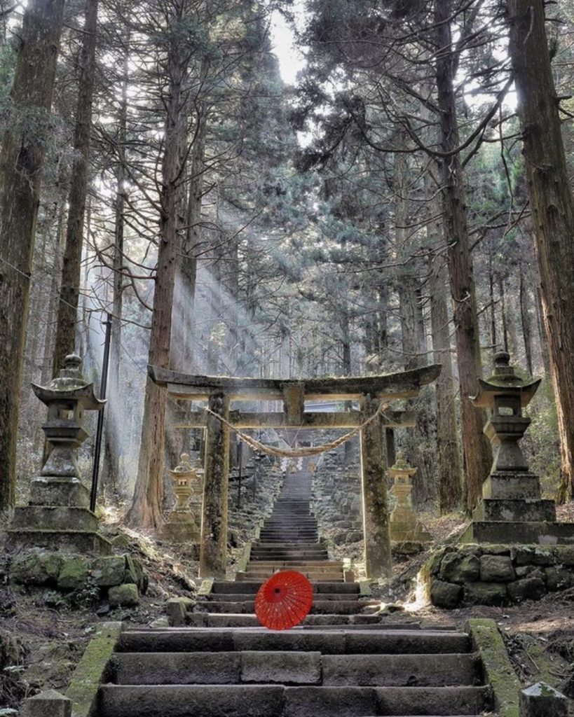 Hidden in a dense cypress forest that surrounds the town of Takamori in Kumamoto...