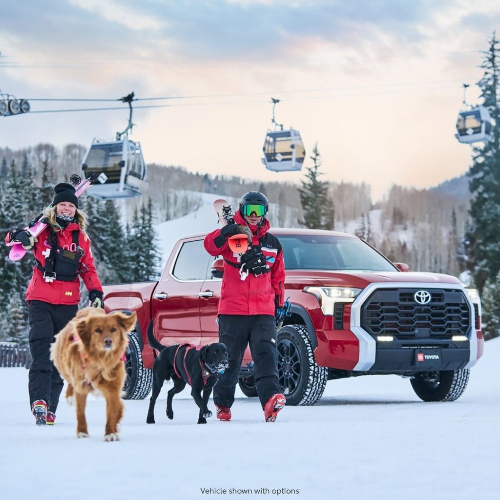 With Vail Ski Patrol, their trusty patrol pups, and the all-new 2022 #Tundra – k...