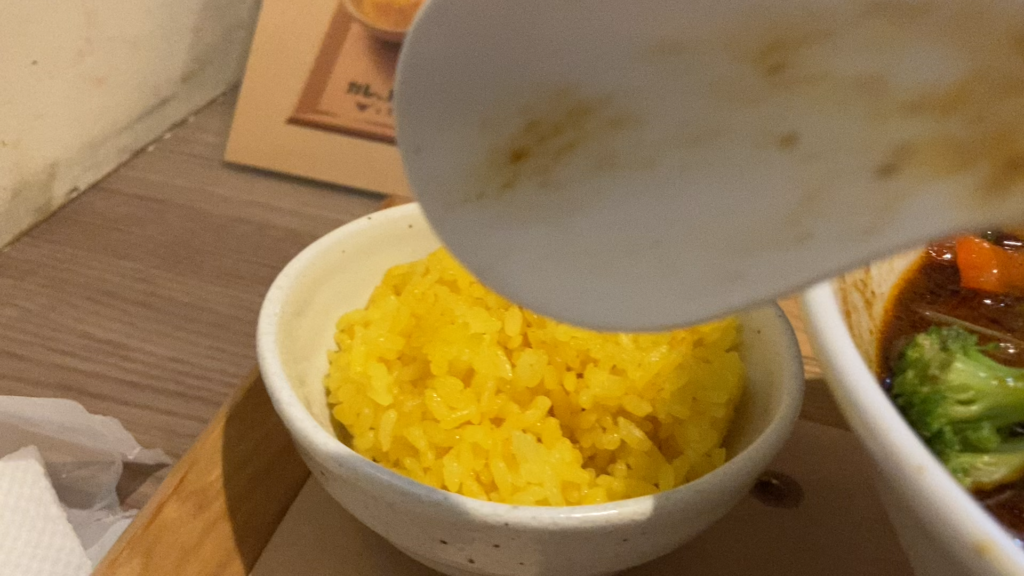 Turmeric rice with curry ramen (Tokyo / Kare to Men)