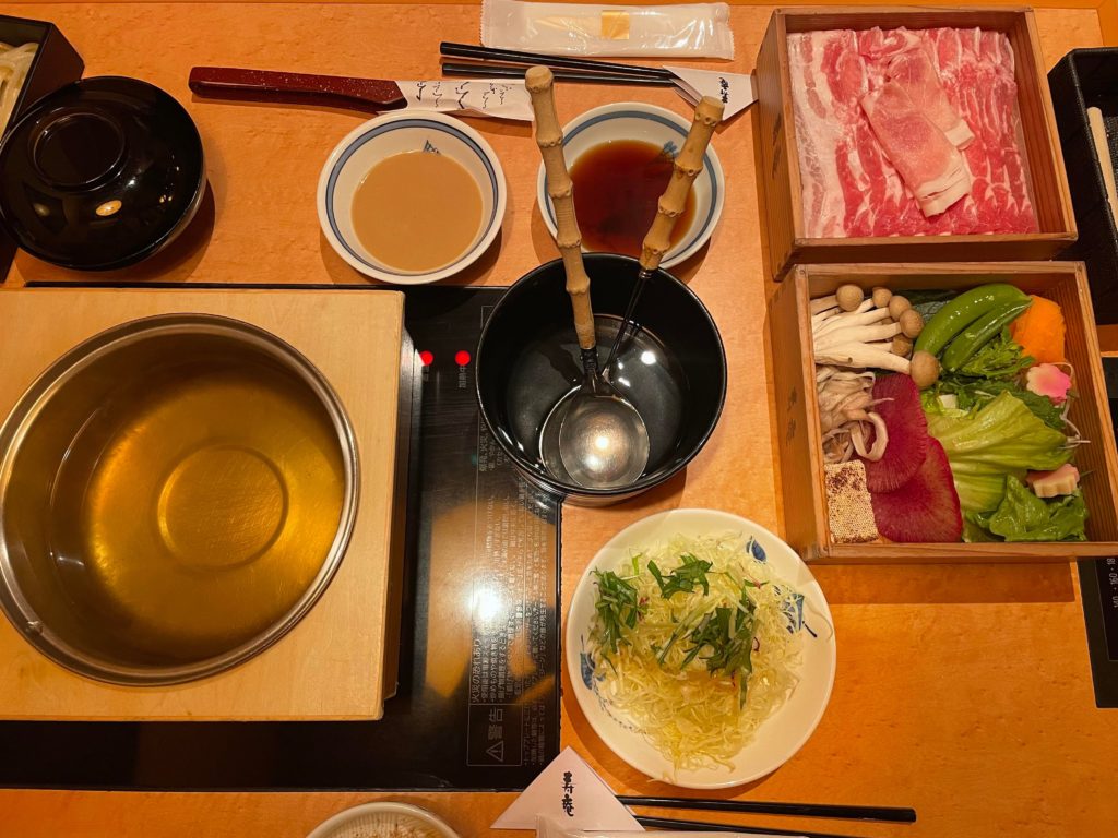Kurobuta Shabu-shabu we had in Kagoshima