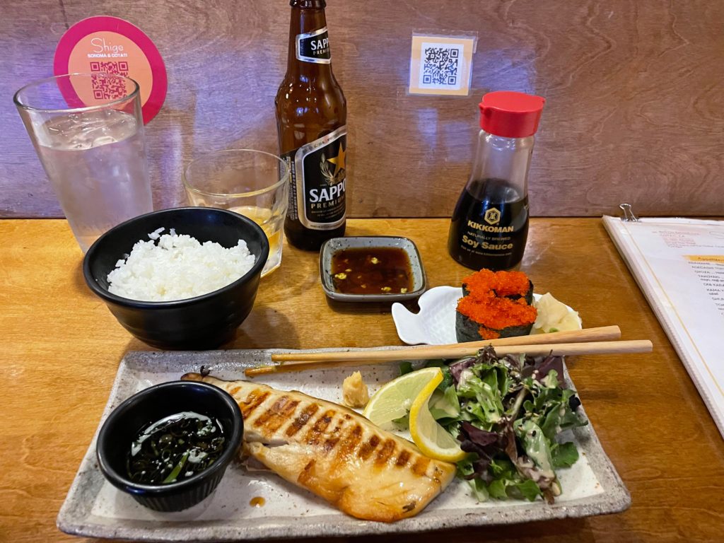 Saba Shio Yaki at Shige Sushi in beautiful Sonoma county northern Bay Area SF, CA