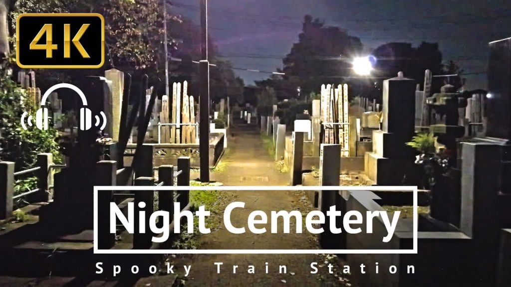 🎃 Halloween Special 🎃 Night Cemetery & Spooky Train Station - Yokohama & Tokyo  [4K/Binaural]