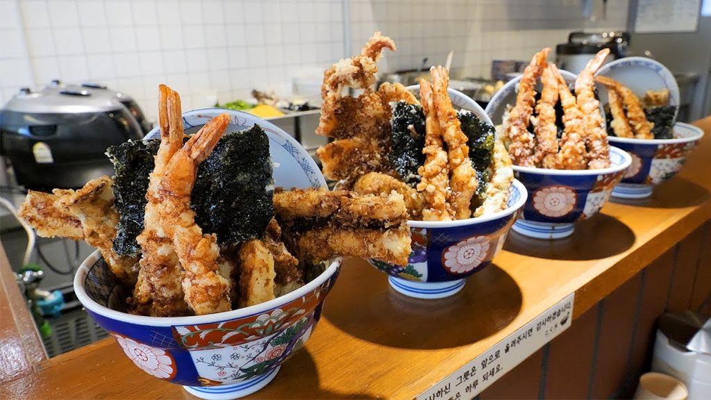 장어, 한치 텐동 / fried squid rice bowl / korean street food 장어, 한치 텐동 / fried squid rice bowl / korean street food