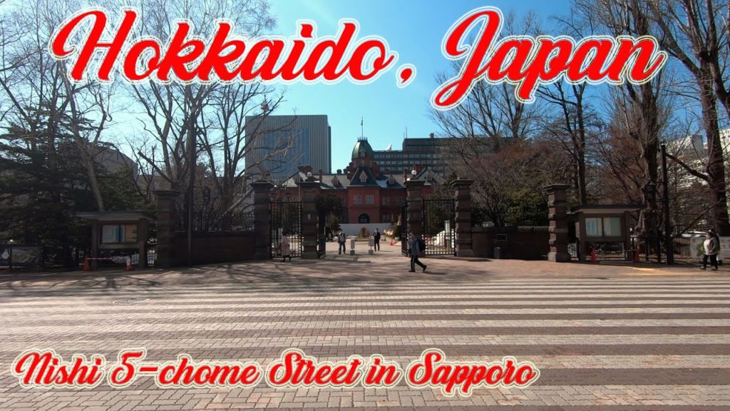 Waking in Hokkaido, Japan. Nishi 5-chome Street in Sapporo. ORANGE ua