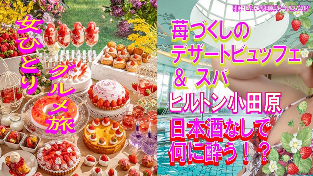 【女ひとり旅/ヒルトン小田原リゾート＆スパ】グルメ旅。苺づくしビュッフェとホテルの室内スパに酔いしれる #ひとり旅#日帰り#独身OL#スイーツ#ホテルプール#リゾート#観光