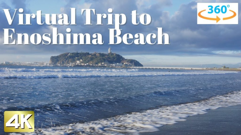 【Japan 360° VR】"Enoshima Beach" Kanagawa Japan Walking Tour