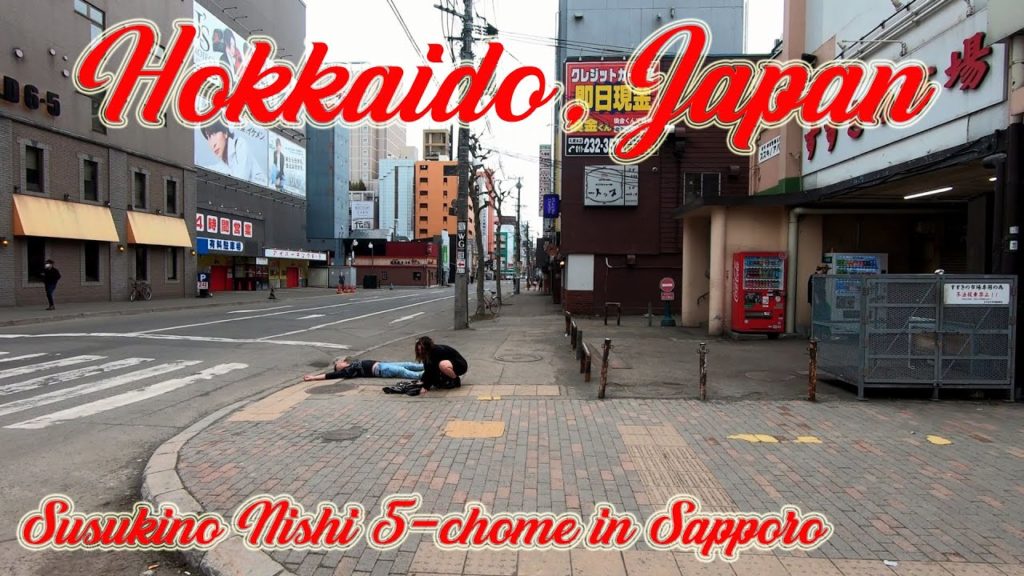 Walking in Hokkaido, Japan. Susukino Nishi 5-chome in Sapporo. ORANGE ua