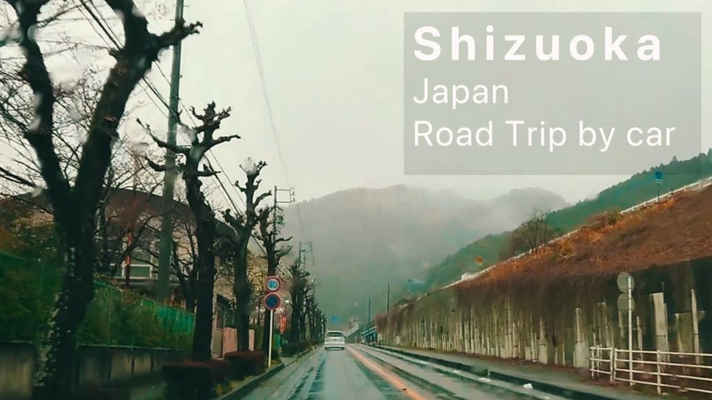 【4K】Japan Street Walk 🇯🇵 Shizuoka Countryside Car Drive on a rainy day with my friend Gumi
