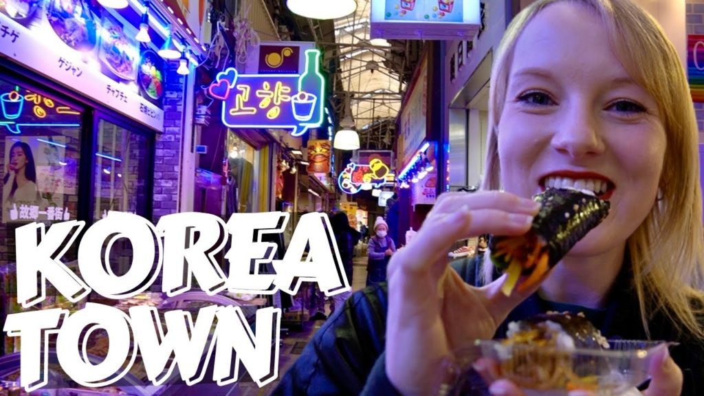 Koreatown | British Japanese couple try Korean street food *first reaction* (HE ATE MY FOOD 😭)