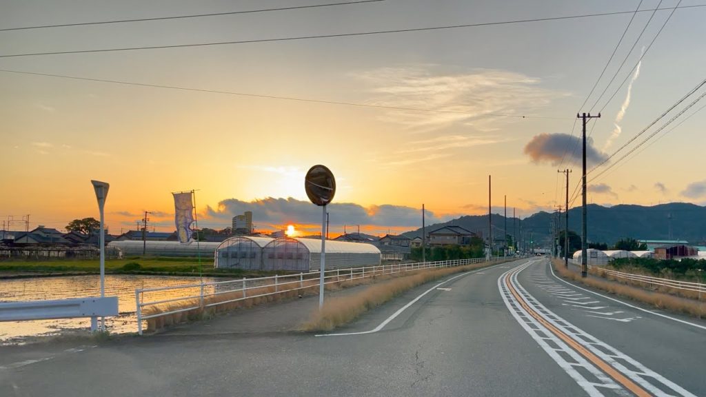 Sunset Drive from Toyohashi City to Gamagori City Aichi Japan | 4K HDR
