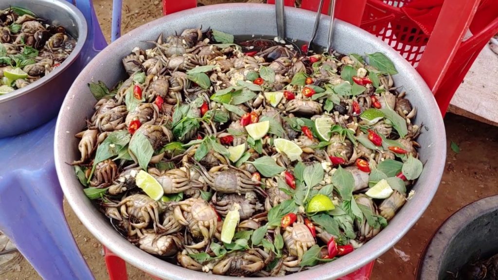 Asia street food market / Fresh food at countryside market / Prey Chas market.