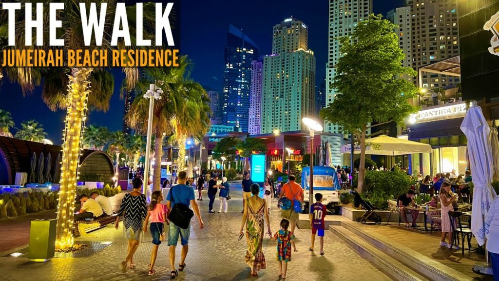 THE WALK at Jumeirah Beach Residence Complete Night Walk | Dubai Tourist Attraction