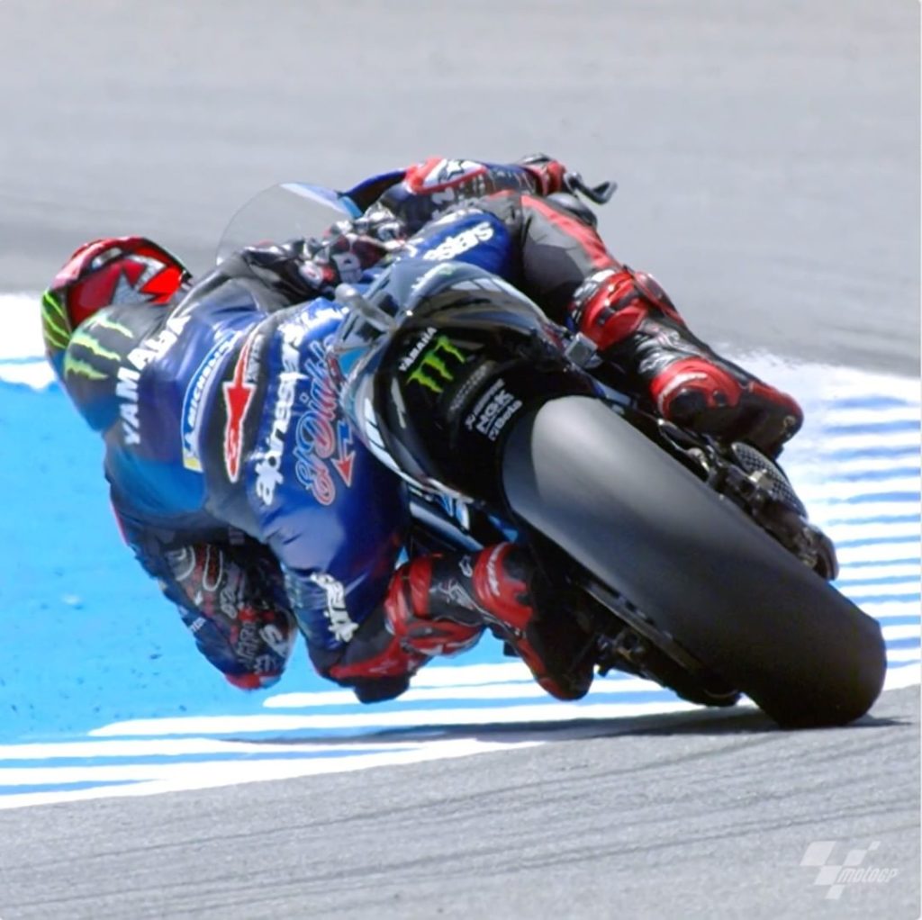 Front-row start for tomorrow  #MonsterYamaha | #MotoGP | #SpanishGP | @fabioqua...