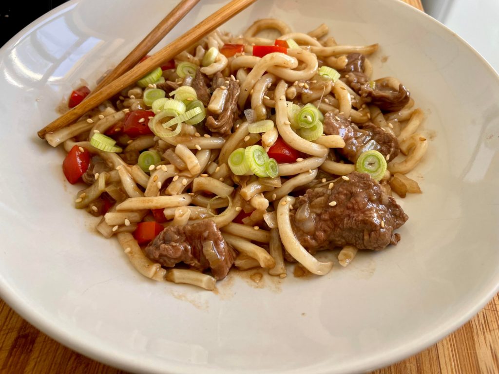 An attempt at Yaki Udon with Beef