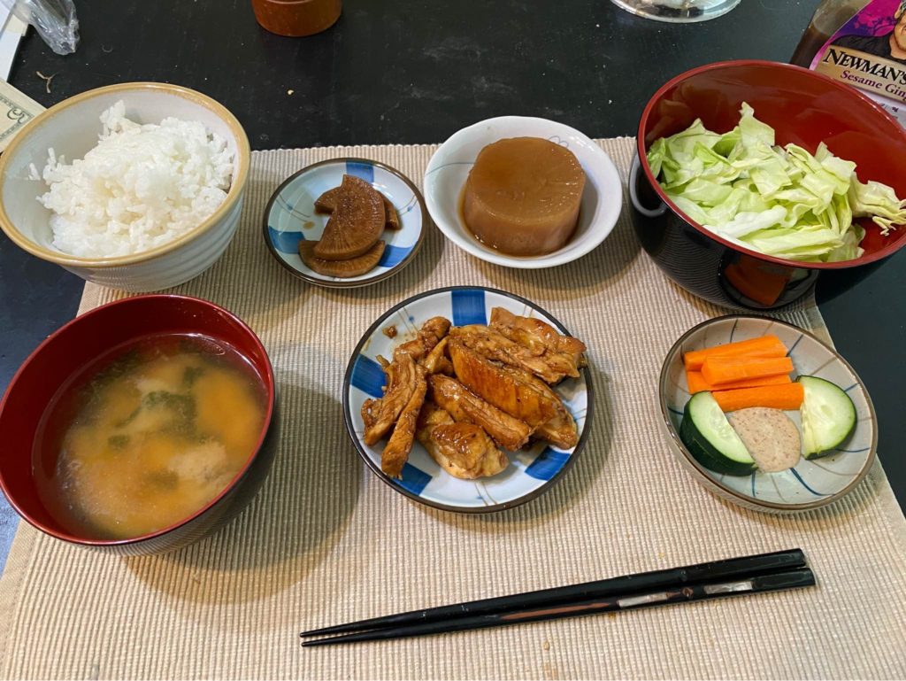 Chicken teriyaki dinner.