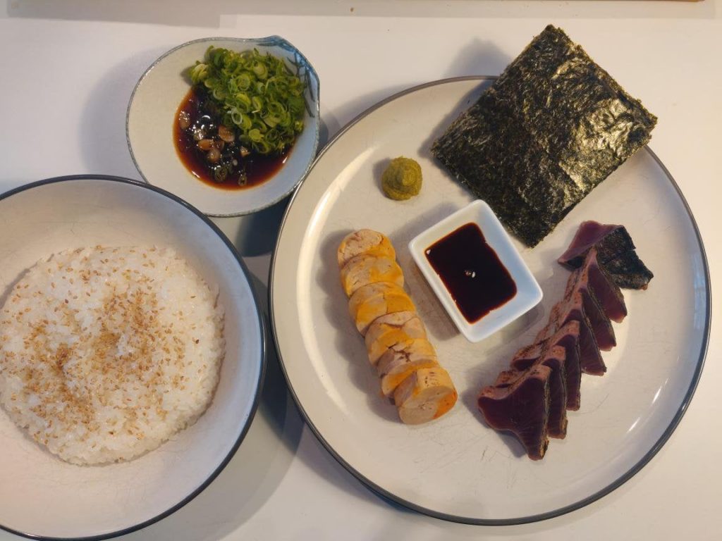 Katsuo and Ankimo with rice