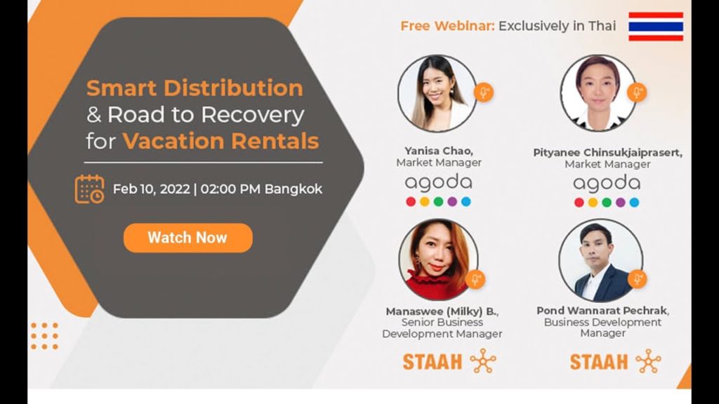 STAAH Webinar: Smart Distribution & Road to Recovery for Vacation Rentals (Thailand)