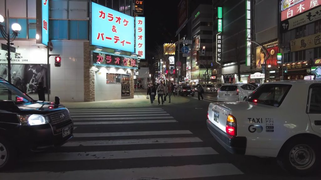 【4K】2022 日本 北海道 札幌 中央区 すすきの→4丁目 夜の札幌駅前通を散策【Binaural Audio】