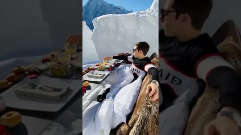 #shorts Breakfast in Bed ❄️ #millionairelifestyle #vacation #luxury